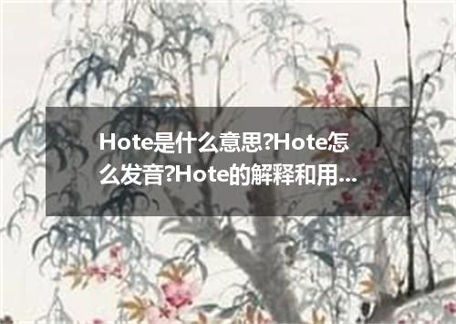 Hote是什么意思?Hote怎么发音?Hote的解释和用法