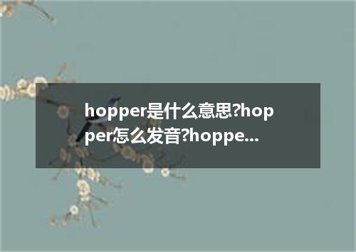 hopper是什么意思?hopper怎么发音?hopper的解释和用法