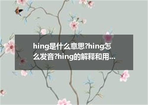 hing是什么意思?hing怎么发音?hing的解释和用法