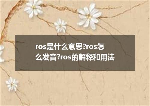 ros是什么意思?ros怎么发音?ros的解释和用法