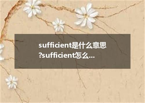 sufficient是什么意思?sufficient怎么发音?sufficient的解释和用法
