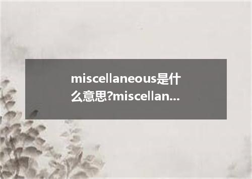 miscellaneous是什么意思?miscellaneous怎么发音?miscellaneous的解释和用法
