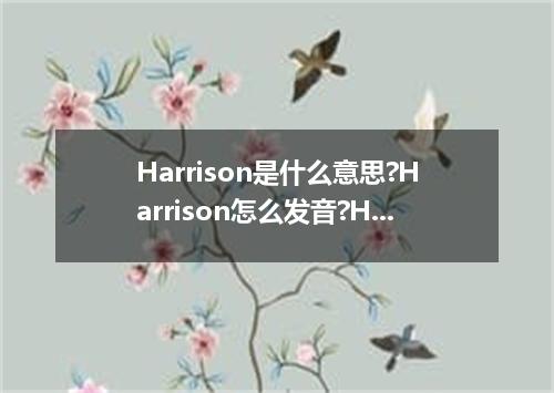 Harrison是什么意思?Harrison怎么发音?Harrison的解释和用法