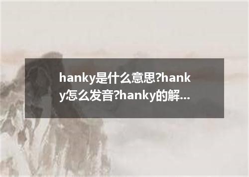 hanky是什么意思?hanky怎么发音?hanky的解释和用法
