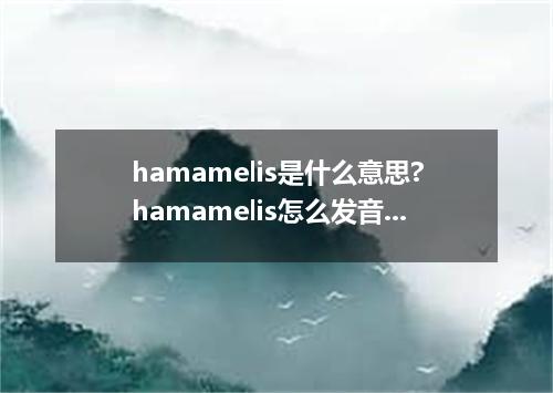 hamamelis是什么意思?hamamelis怎么发音?hamamelis的解释和用法