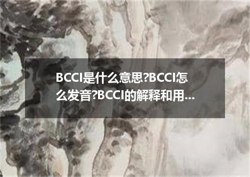 BCCI是什么意思?BCCI怎么发音?BCCI的解释和用法