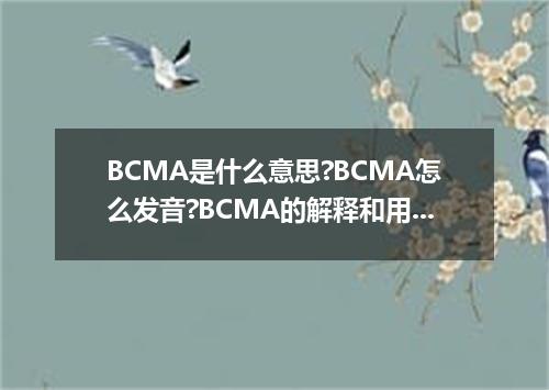 BCMA是什么意思?BCMA怎么发音?BCMA的解释和用法