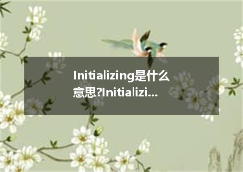 Initializing是什么意思?Initializing怎么发音?Initializing的解释和用法