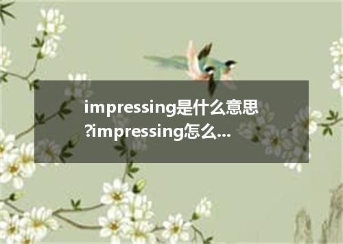 impressing是什么意思?impressing怎么发音?impressing的解释和用法