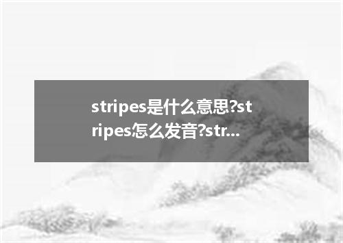 stripes是什么意思?stripes怎么发音?stripes的解释和用法