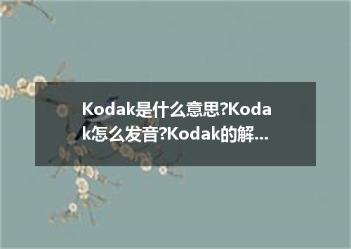 Kodak是什么意思?Kodak怎么发音?Kodak的解释和用法