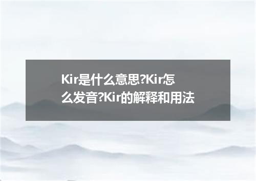 Kir是什么意思?Kir怎么发音?Kir的解释和用法