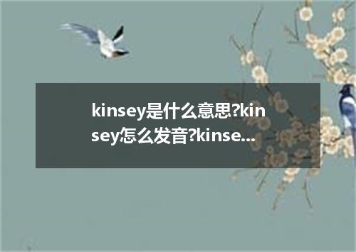 kinsey是什么意思?kinsey怎么发音?kinsey的解释和用法