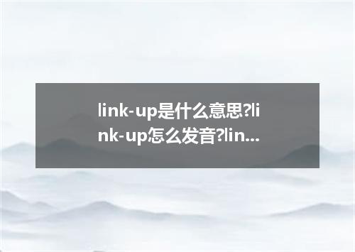 link-up是什么意思?link-up怎么发音?link-up的解释和用法