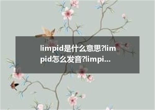 limpid是什么意思?limpid怎么发音?limpid的解释和用法
