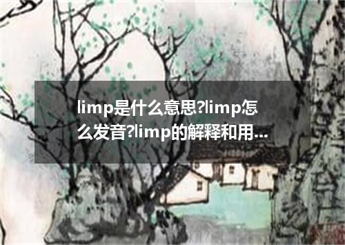 limp是什么意思?limp怎么发音?limp的解释和用法