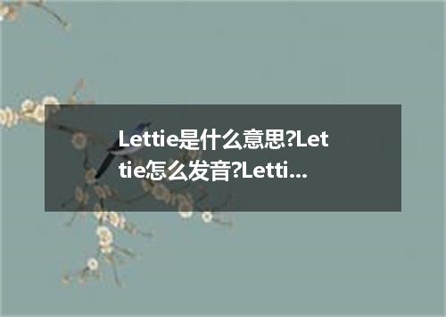 Lettie是什么意思?Lettie怎么发音?Lettie的解释和用法