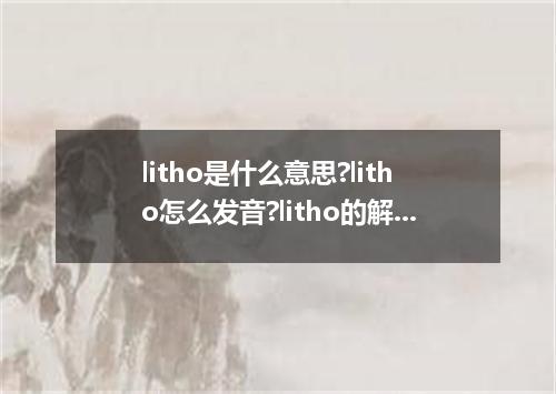 litho是什么意思?litho怎么发音?litho的解释和用法