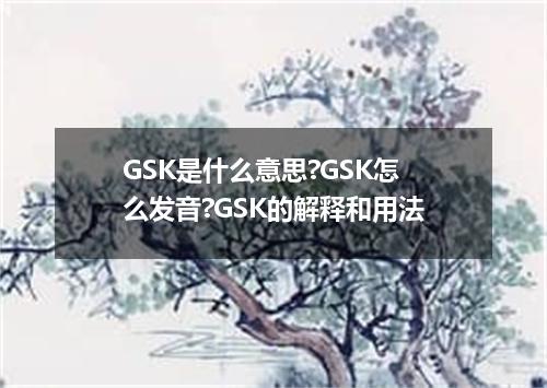 GSK是什么意思?GSK怎么发音?GSK的解释和用法