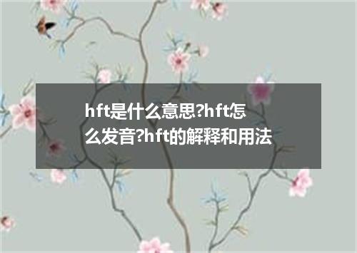 hft是什么意思?hft怎么发音?hft的解释和用法