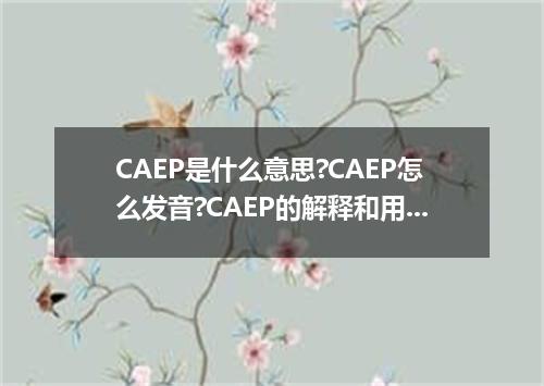 CAEP是什么意思?CAEP怎么发音?CAEP的解释和用法