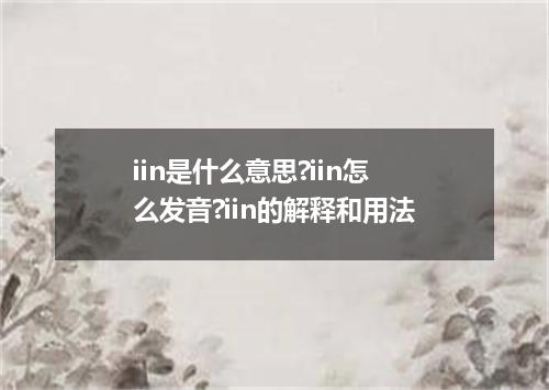 iin是什么意思?iin怎么发音?iin的解释和用法