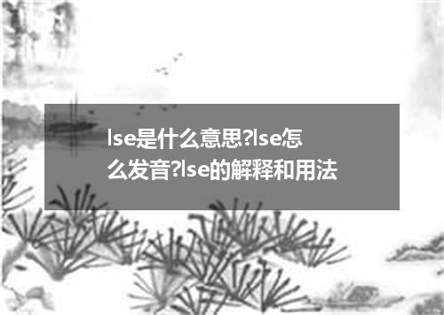 lse是什么意思?lse怎么发音?lse的解释和用法