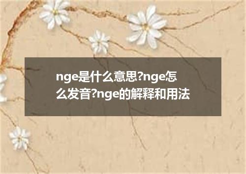 nge是什么意思?nge怎么发音?nge的解释和用法