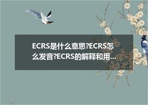 ECRS是什么意思?ECRS怎么发音?ECRS的解释和用法