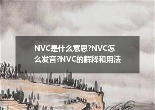 NVC是什么意思?NVC怎么发音?NVC的解释和用法