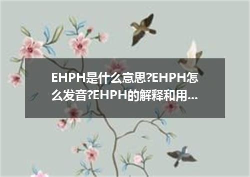 EHPH是什么意思?EHPH怎么发音?EHPH的解释和用法