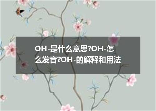 OH-是什么意思?OH-怎么发音?OH-的解释和用法