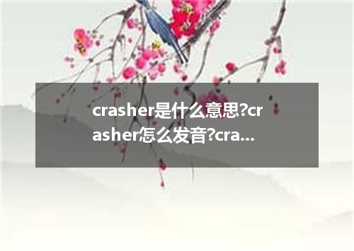 crasher是什么意思?crasher怎么发音?crasher的解释和用法