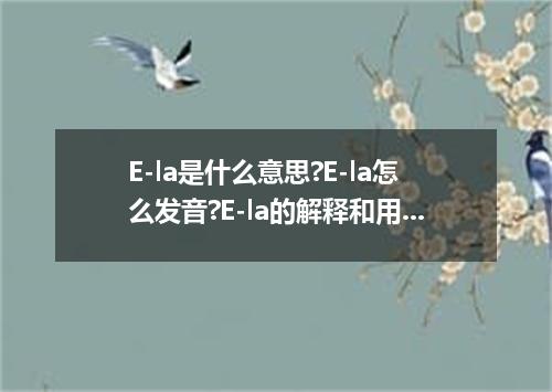 E-la是什么意思?E-la怎么发音?E-la的解释和用法