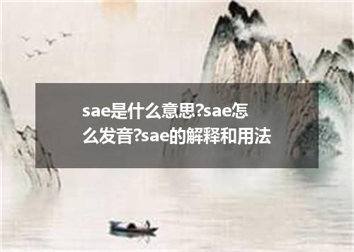 sae是什么意思?sae怎么发音?sae的解释和用法