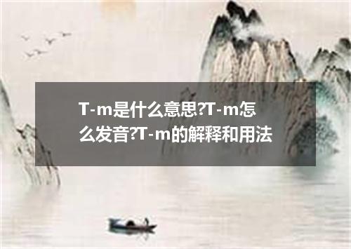 T-m是什么意思?T-m怎么发音?T-m的解释和用法