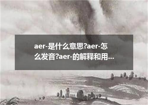 aer-是什么意思?aer-怎么发音?aer-的解释和用法