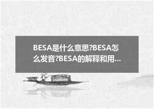 BESA是什么意思?BESA怎么发音?BESA的解释和用法