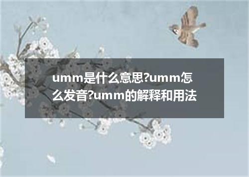 umm是什么意思?umm怎么发音?umm的解释和用法