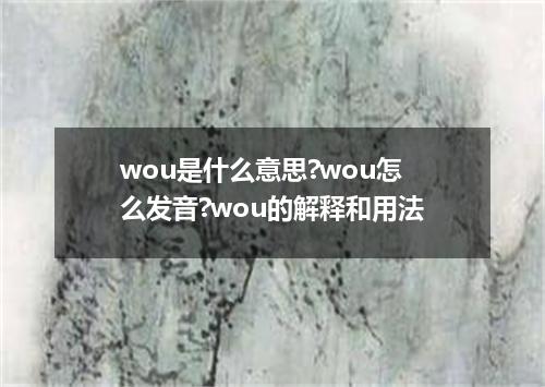 wou是什么意思?wou怎么发音?wou的解释和用法