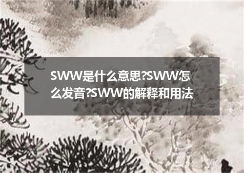 SWW是什么意思?SWW怎么发音?SWW的解释和用法