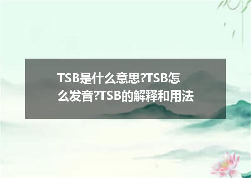 TSB是什么意思?TSB怎么发音?TSB的解释和用法