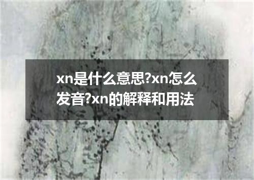 xn是什么意思?xn怎么发音?xn的解释和用法