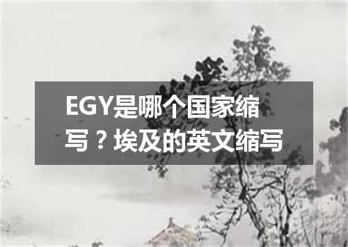 EGY是哪个国家缩写?埃及的英文缩写
