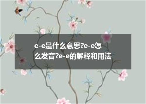 e-e是什么意思?e-e怎么发音?e-e的解释和用法