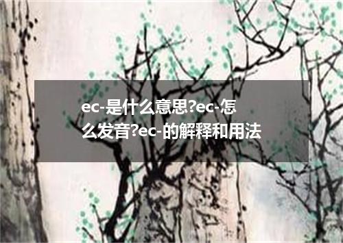 ec-是什么意思?ec-怎么发音?ec-的解释和用法