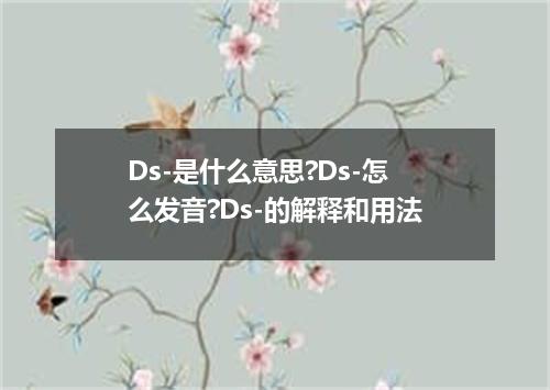 Ds-是什么意思?Ds-怎么发音?Ds-的解释和用法
