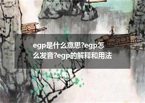 egp是什么意思?egp怎么发音?egp的解释和用法