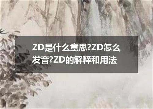 ZD是什么意思?ZD怎么发音?ZD的解释和用法