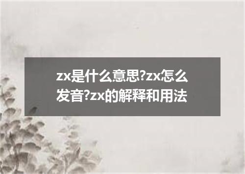 zx是什么意思?zx怎么发音?zx的解释和用法